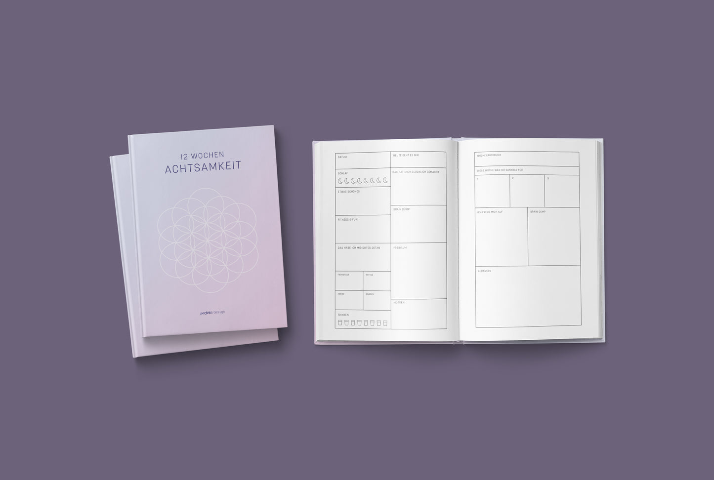 12 Wochen Achtsamkeit & Dankbarkeit – ein minimalistisches Tagebuch für 12 Wochen | A5