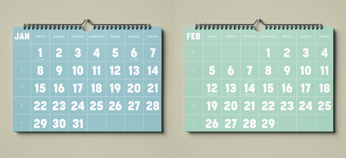 Wandkalender 2024 | Minimalismus Edition | A4
