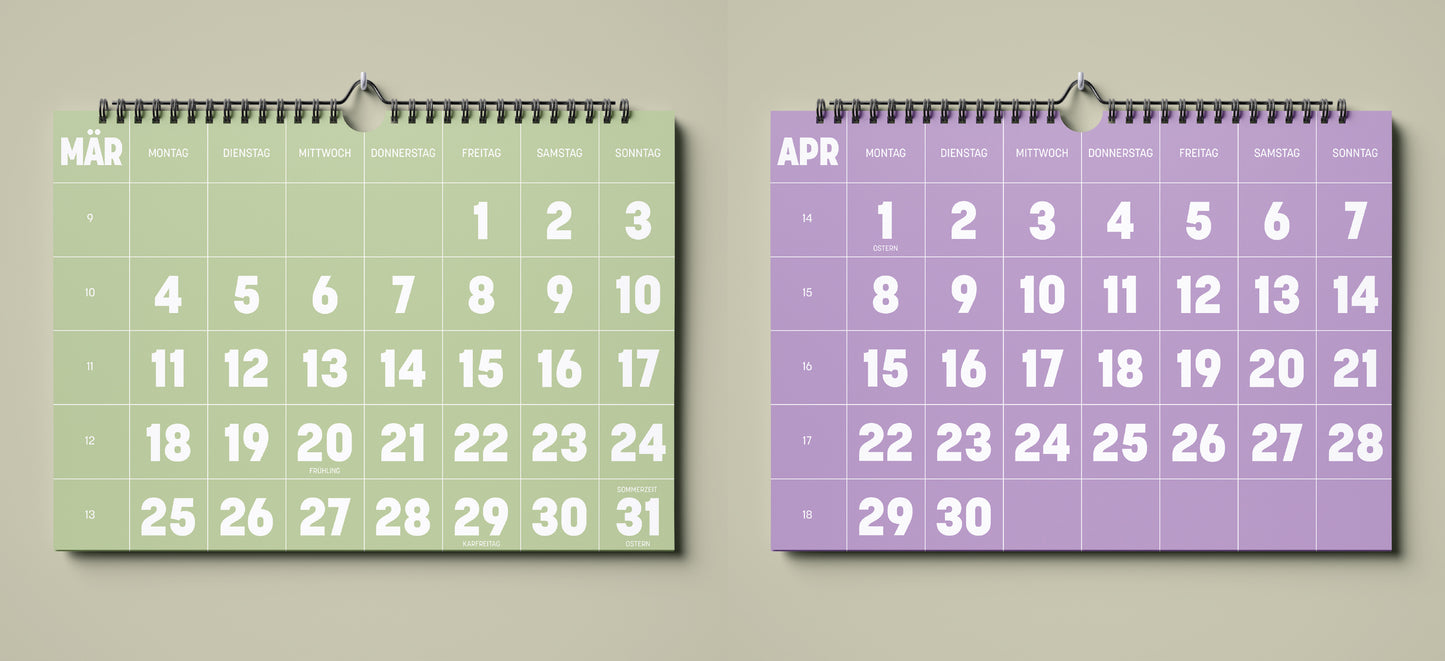 Wandkalender 2024 | Minimalismus Edition | A4
