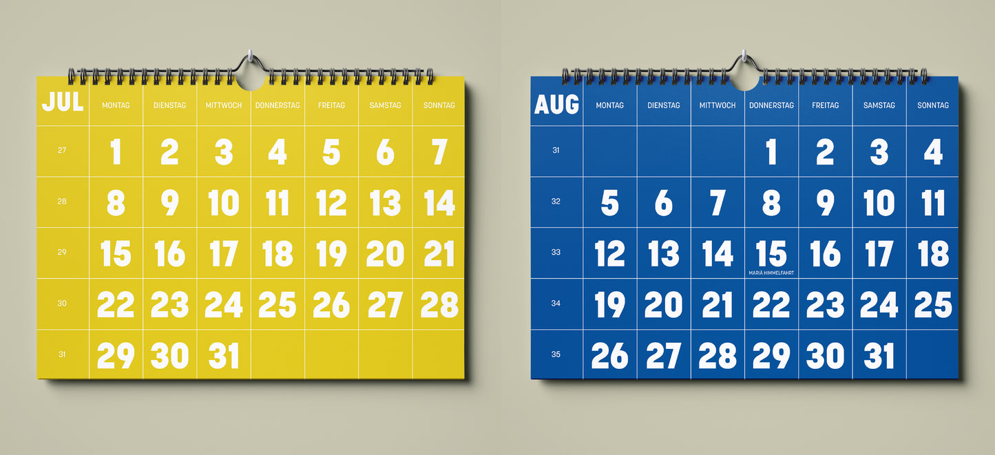 Wandkalender 2024 | Minimalismus Edition | A4