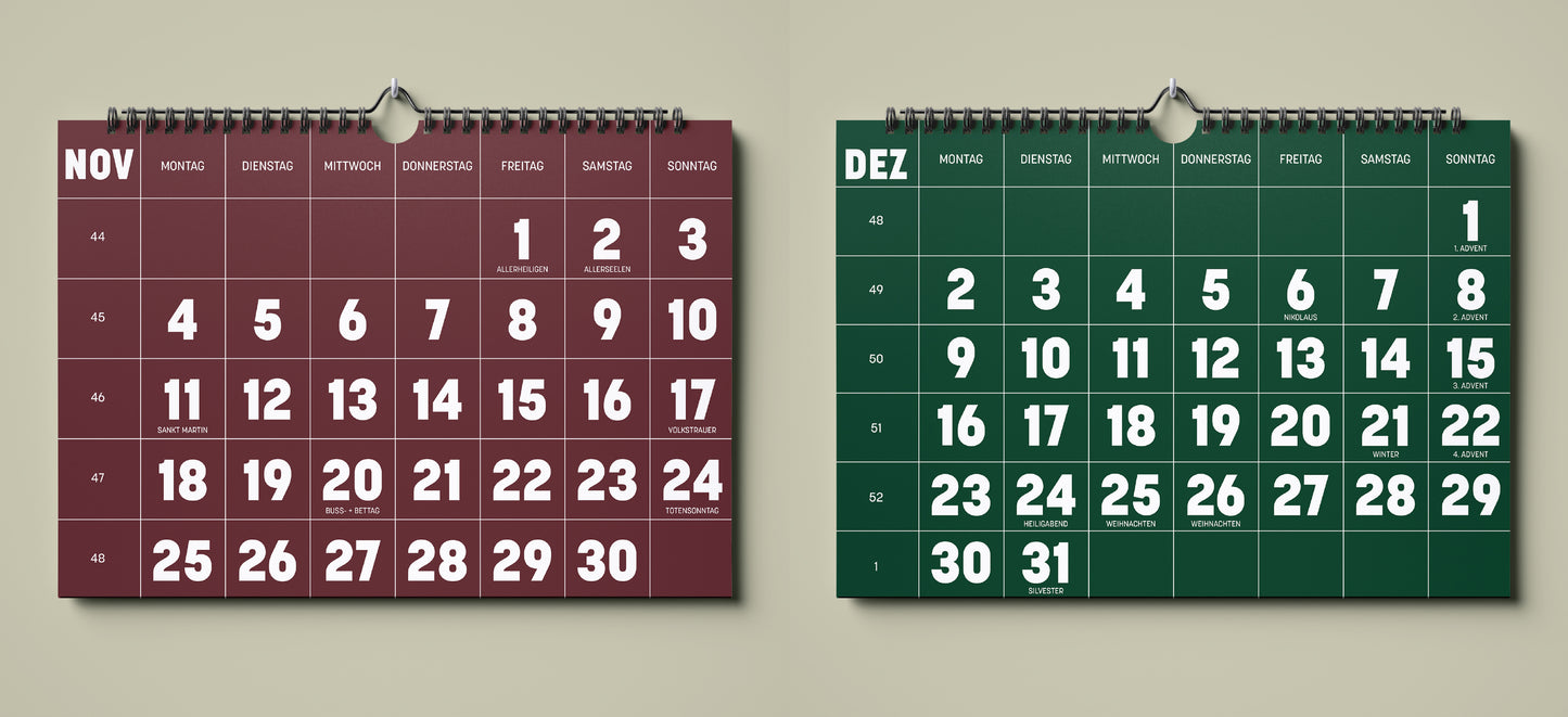 Wandkalender 2024 | Minimalismus Edition | A4