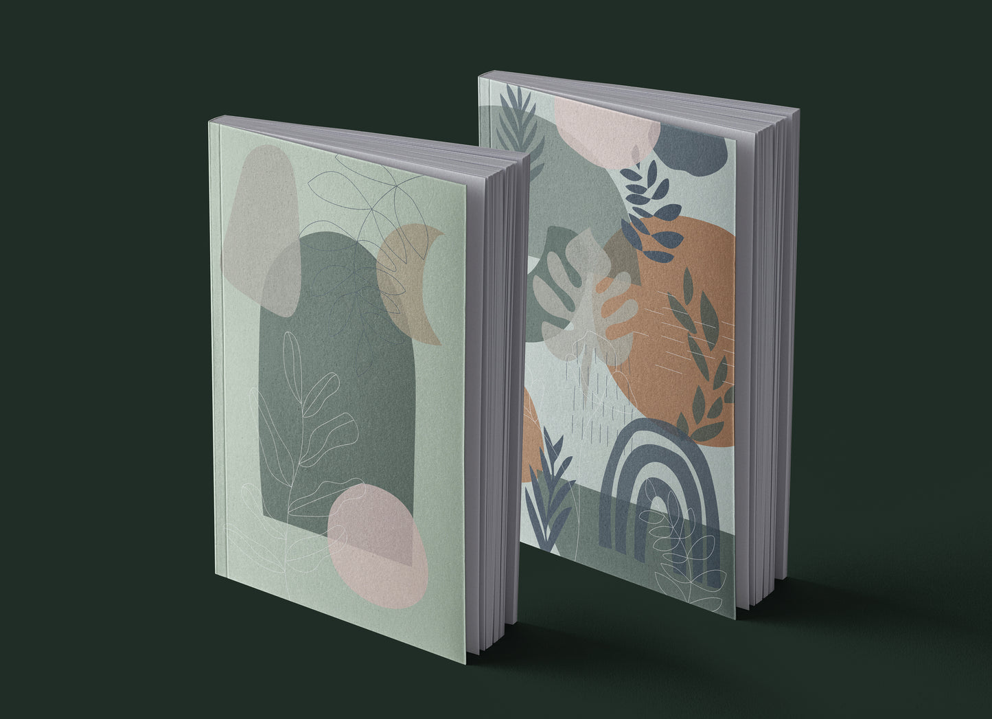 Notizbuch | Boho | abstrakt | mint & rost