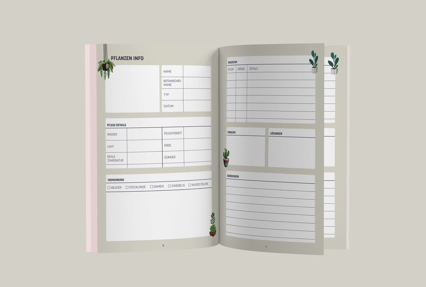 Pflanzen Journal | Zimmerpflanzen-Tagebuch | A5 | 160 Seiten