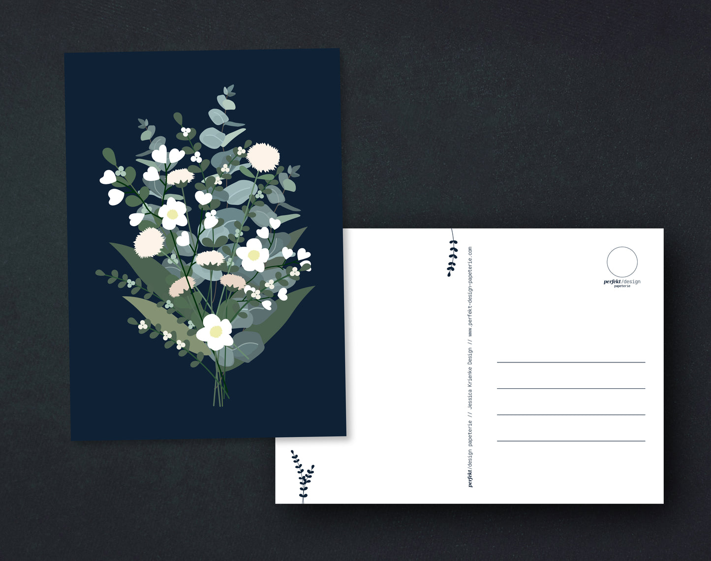 Postkarte Blumenstrauß | Eukalyptus // Creme-Beige // Koralle-Blau // Winter Mint & Blumen // Herbst // Frühling // Rosagrau  | A6