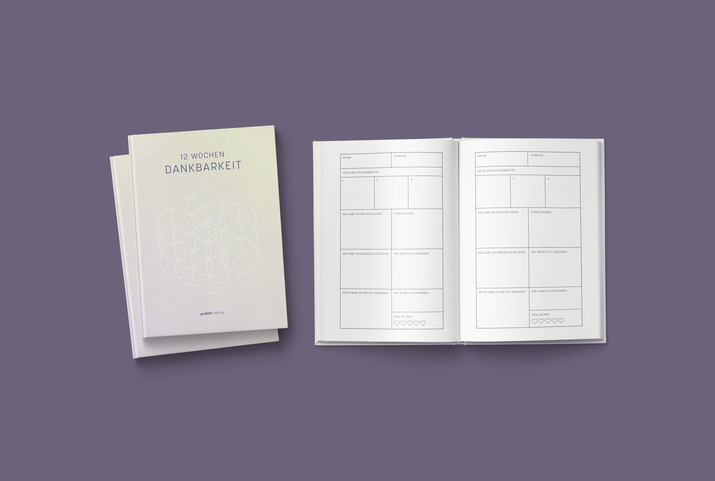 12 Wochen Achtsamkeit & Dankbarkeit – ein minimalistisches Tagebuch für 12 Wochen | A5