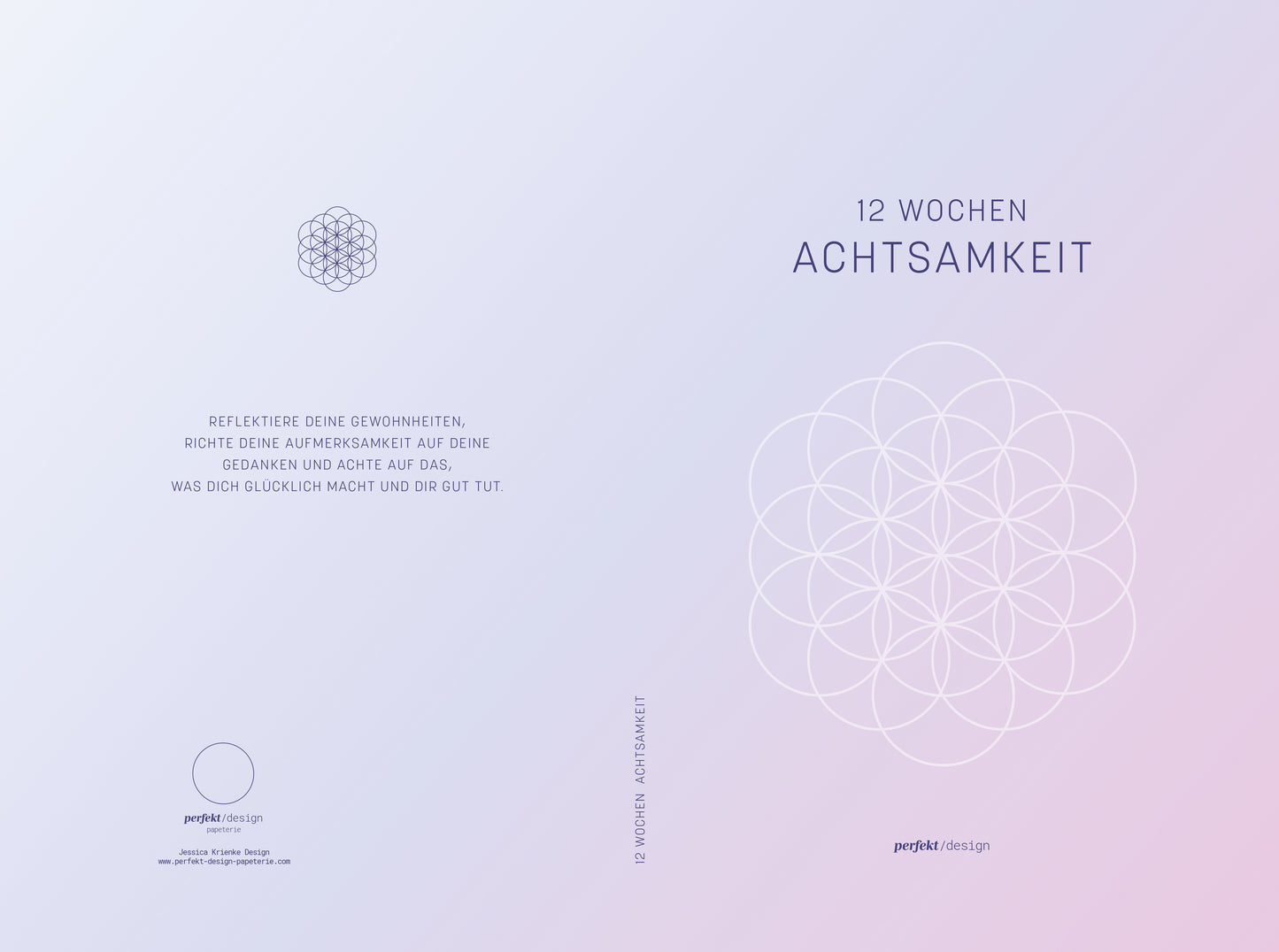 12 Wochen Achtsamkeit & Dankbarkeit – ein minimalistisches Tagebuch für 12 Wochen | A5