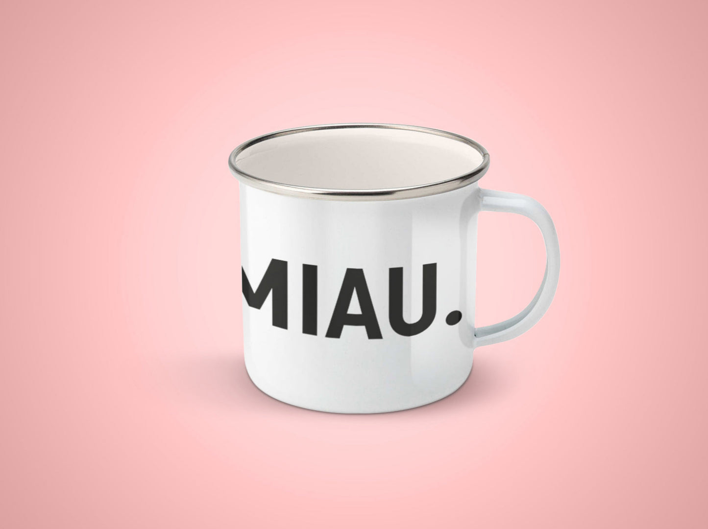 Emaille-Tasse Miau.