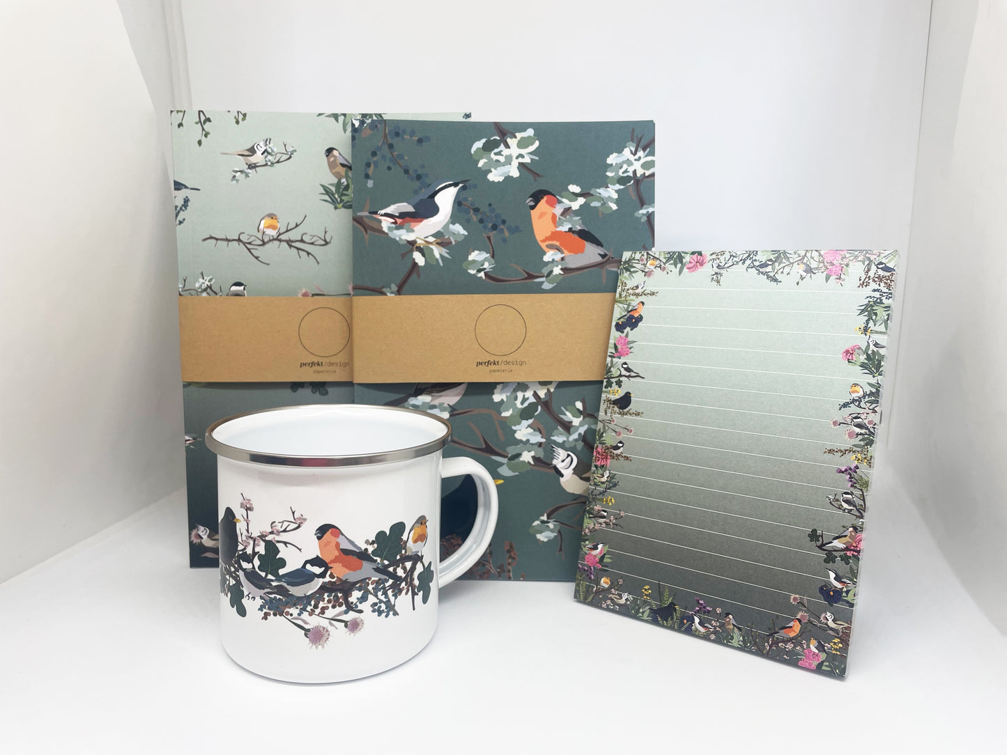 Notizblöcke | Heimische Vögel Illustrationen | in mint/waldgrün | A6