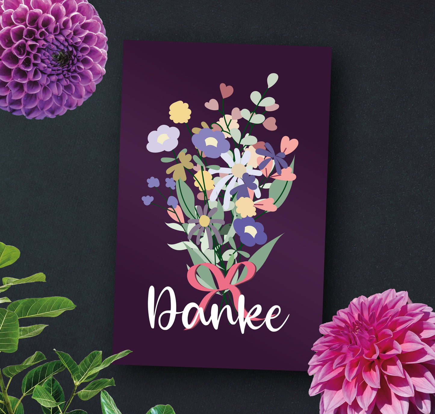 Grußkarte | Blumenstrauß | Danke