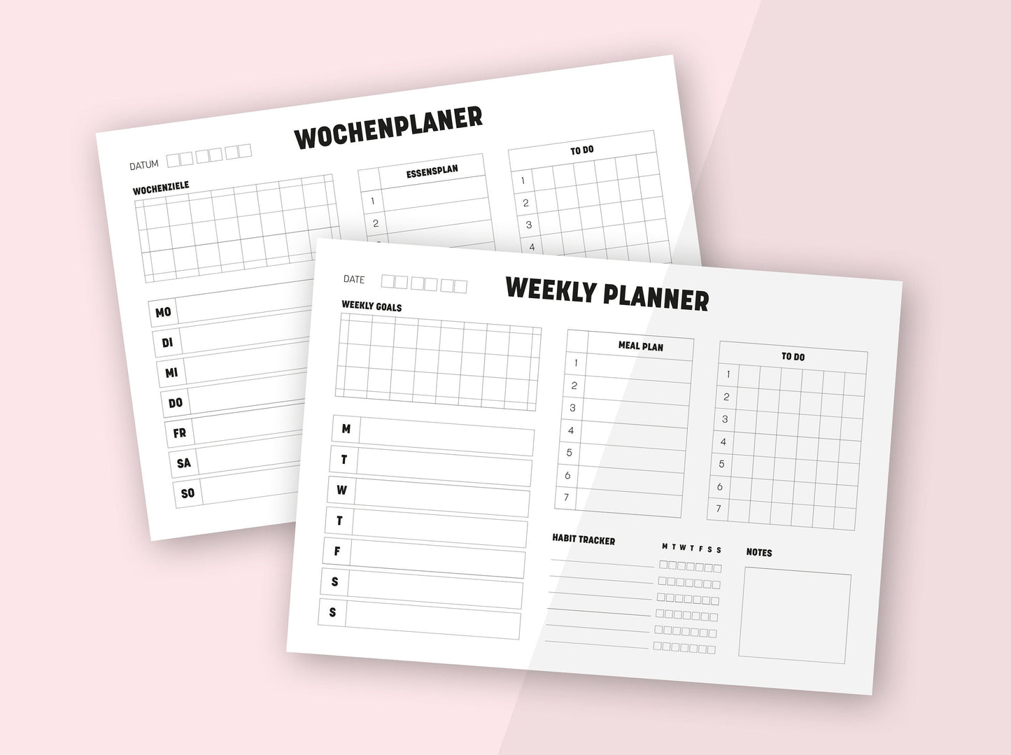 Wochenplaner | Minimalismus Edition | A4 | Download | druckbar