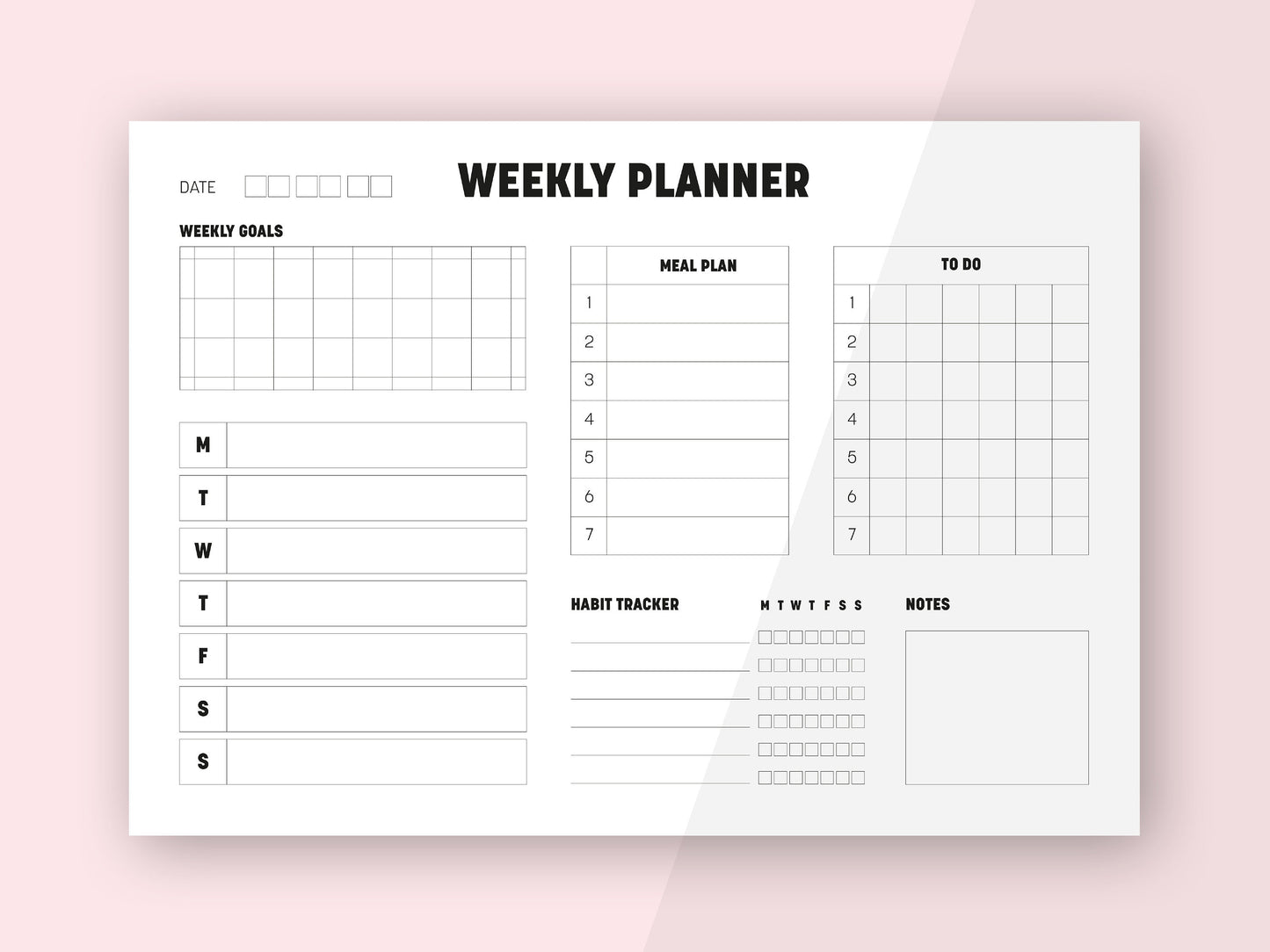 Wochenplaner | Minimalismus Edition | A4 | Download | druckbar