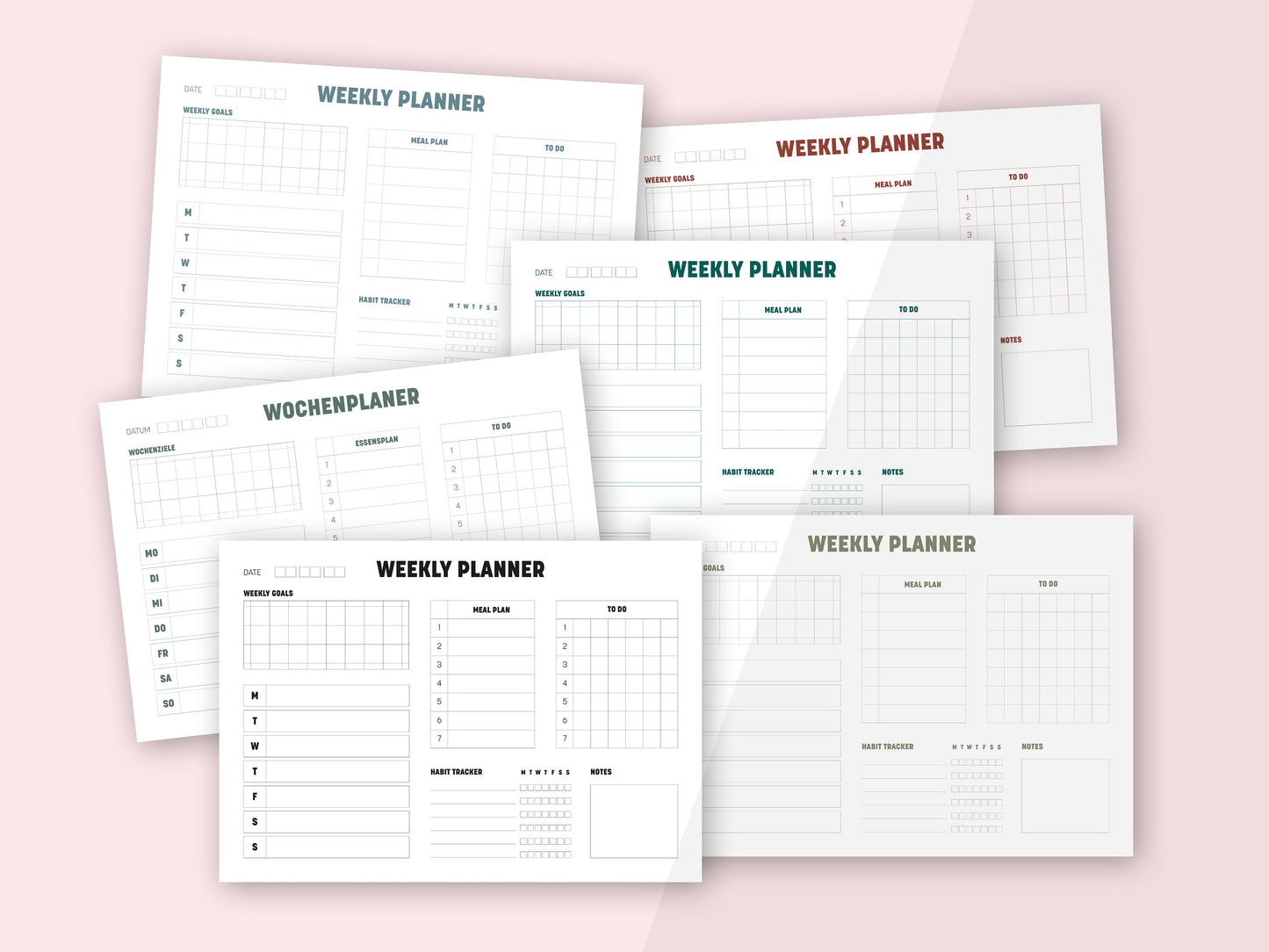 Wochenplaner | Minimalismus Edition | A4 | Download | druckbar
