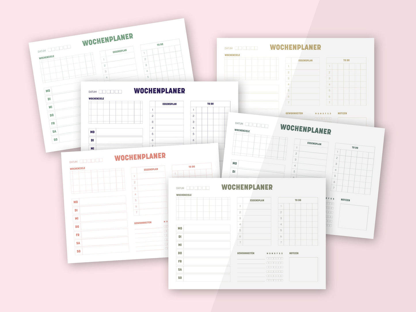 Wochenplaner | Minimalismus Edition | A4 | Download | druckbar