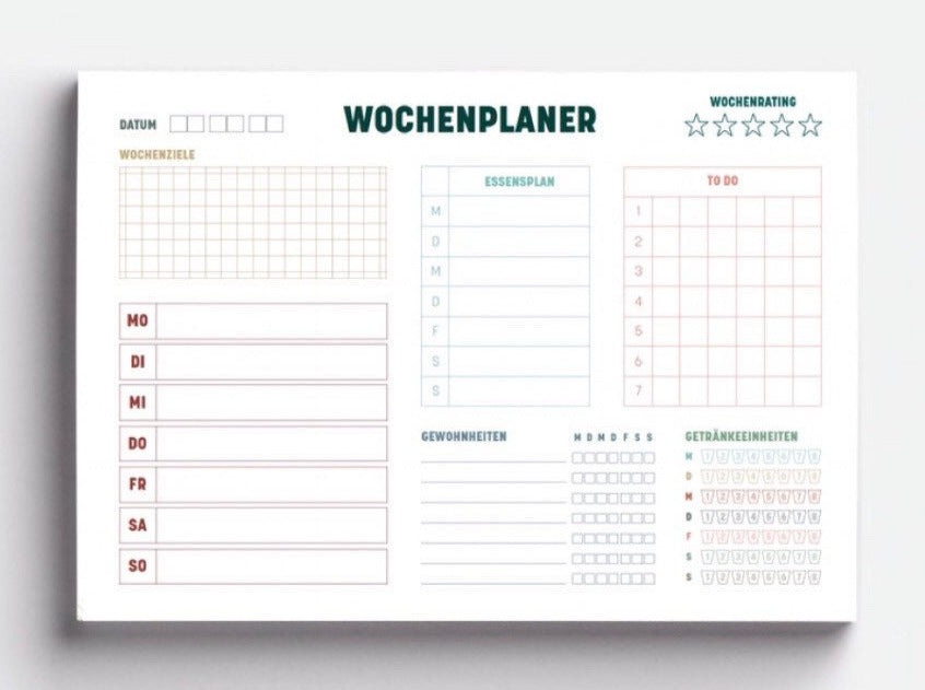 Wochenplaner | Minimalismus Edition | A5 | Block
