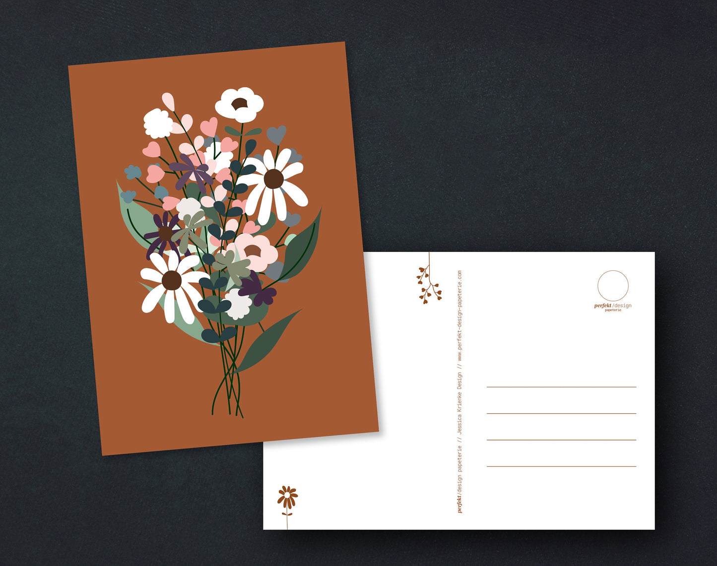 Postkarte Blumenstrauß | Eukalyptus // Creme-Beige // Koralle-Blau // Winter Mint & Blumen // Herbst // Frühling // Rosagrau | A6
