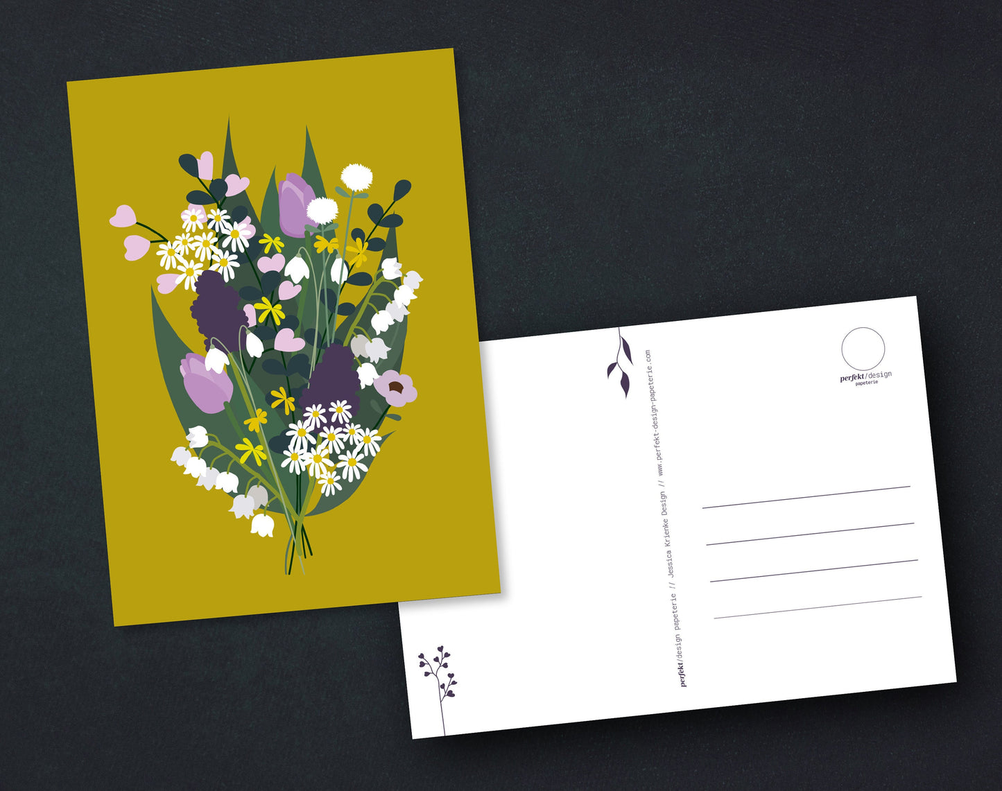 Postkarte Blumenstrauß | Eukalyptus // Creme-Beige // Koralle-Blau // Winter Mint & Blumen // Herbst // Frühling // Rosagrau  | A6