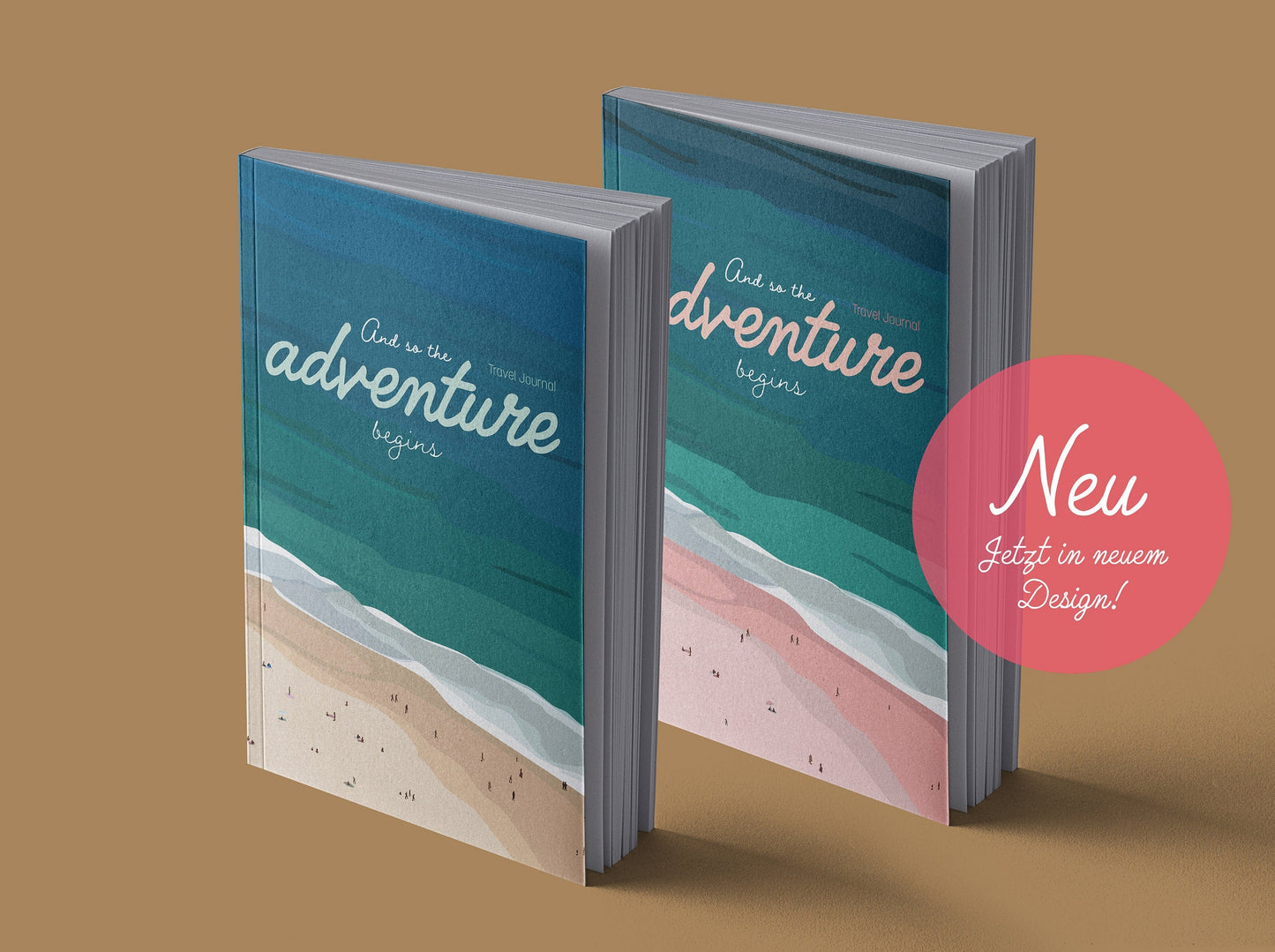 Reisetagebuch | Rosa Strand | Sand Strand | A5 | 100 Seiten | Zum Eintragen