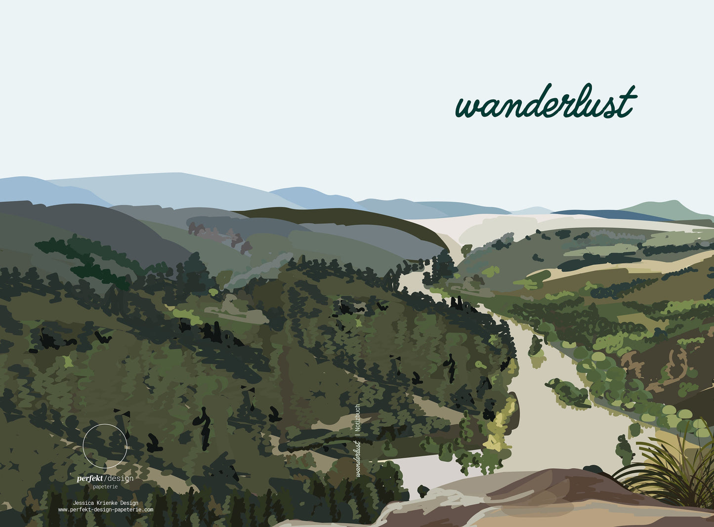 Notizbuch Wanderlust | Australien oder Alpen | Illustration | 13x20cm