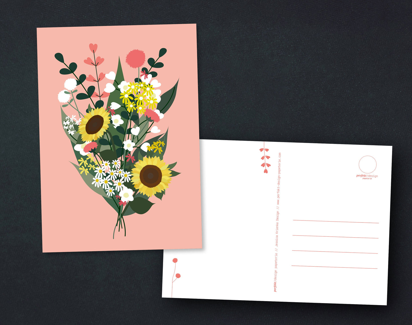Postkarte Blumenstrauß | Eukalyptus // Creme-Beige // Koralle-Blau // Winter Mint & Blumen // Herbst // Frühling // Rosagrau | A6