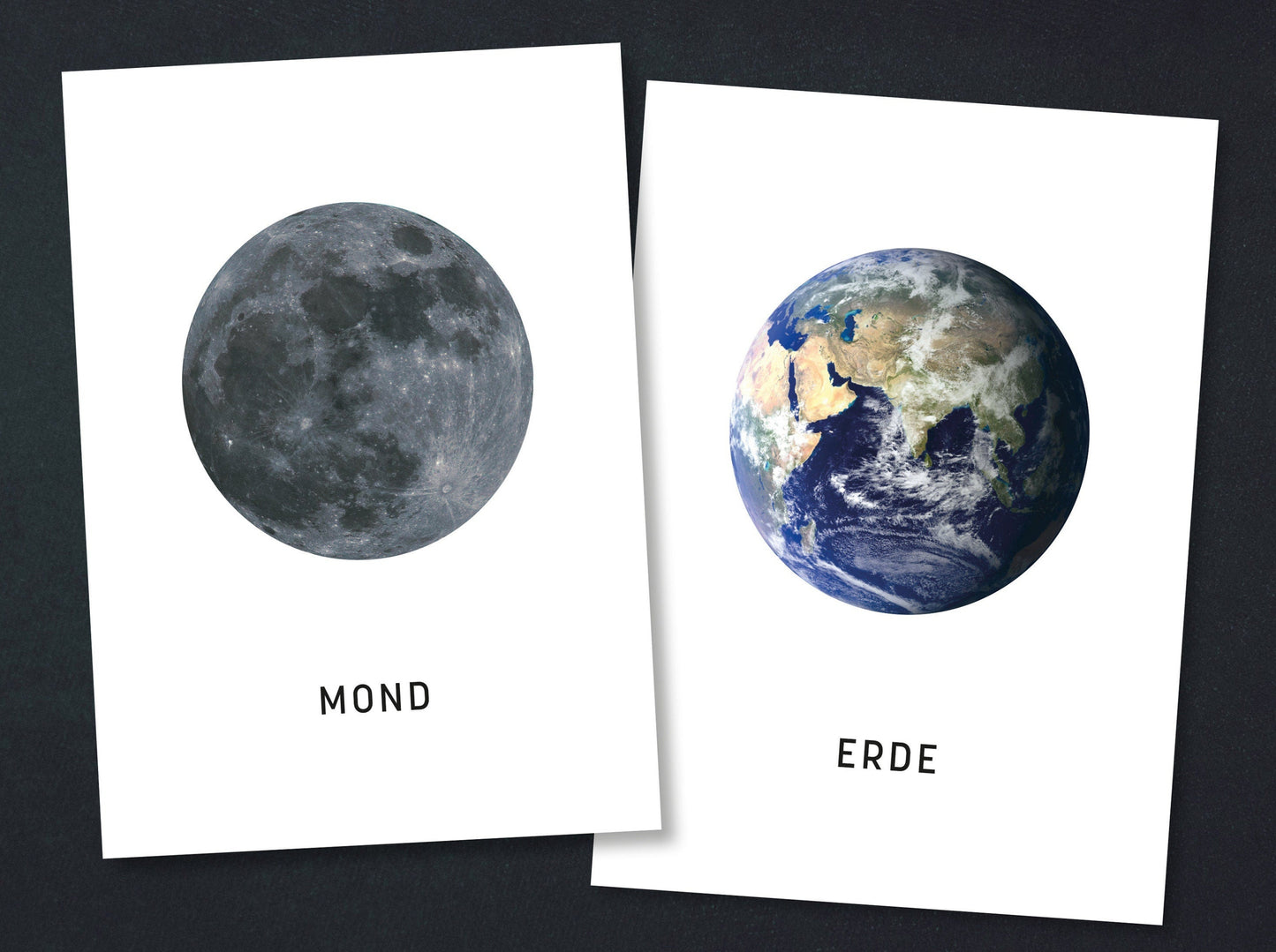 Postkarte | Mond | Erde | weiß und minimalistisch | A6