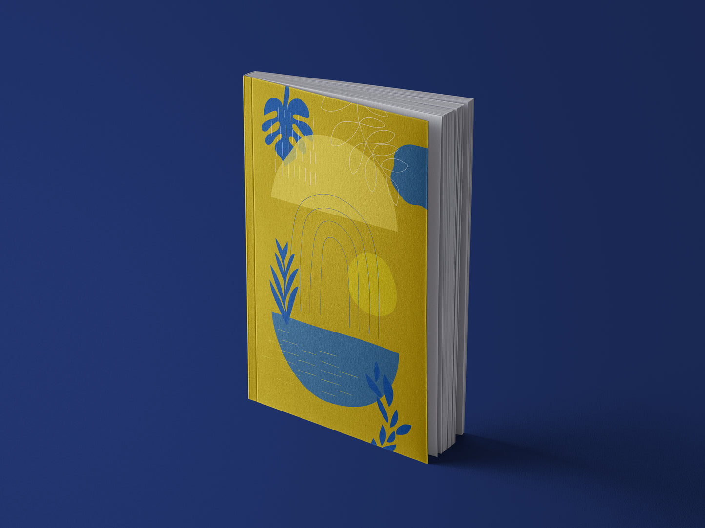 Notizbuch | Boho | abstrakt | indigo blau & honig gelb