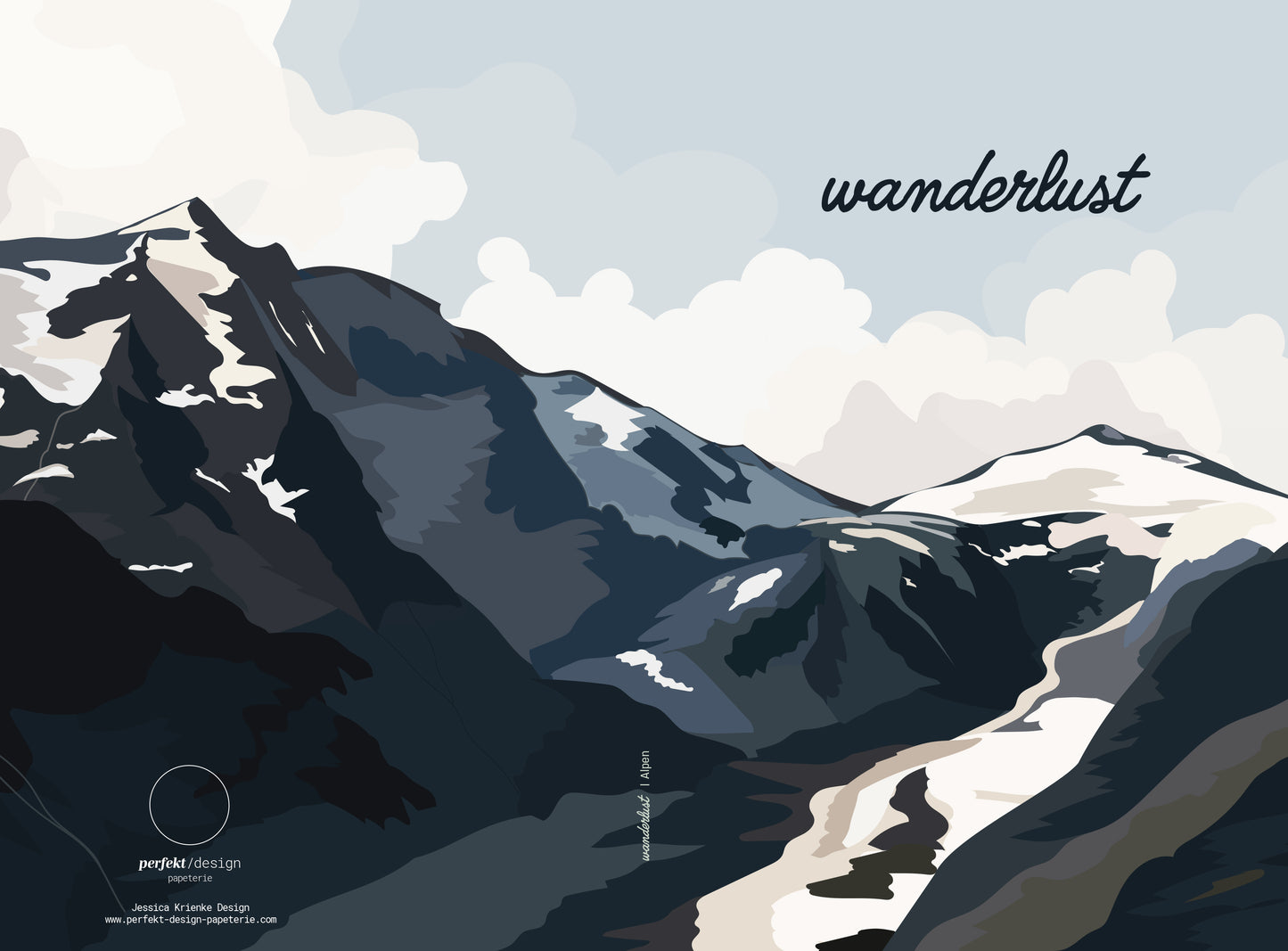 Notizbuch Wanderlust | Australien oder Alpen | Illustration | 13x20cm