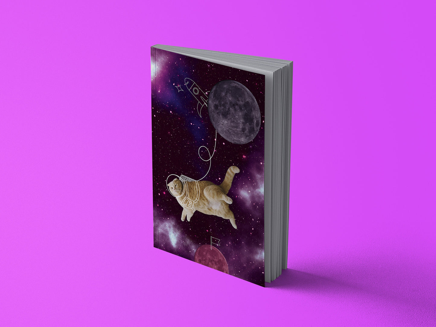 Notizbuch | Space Katzen | Sternzeichen | Mond | 13x20 cm