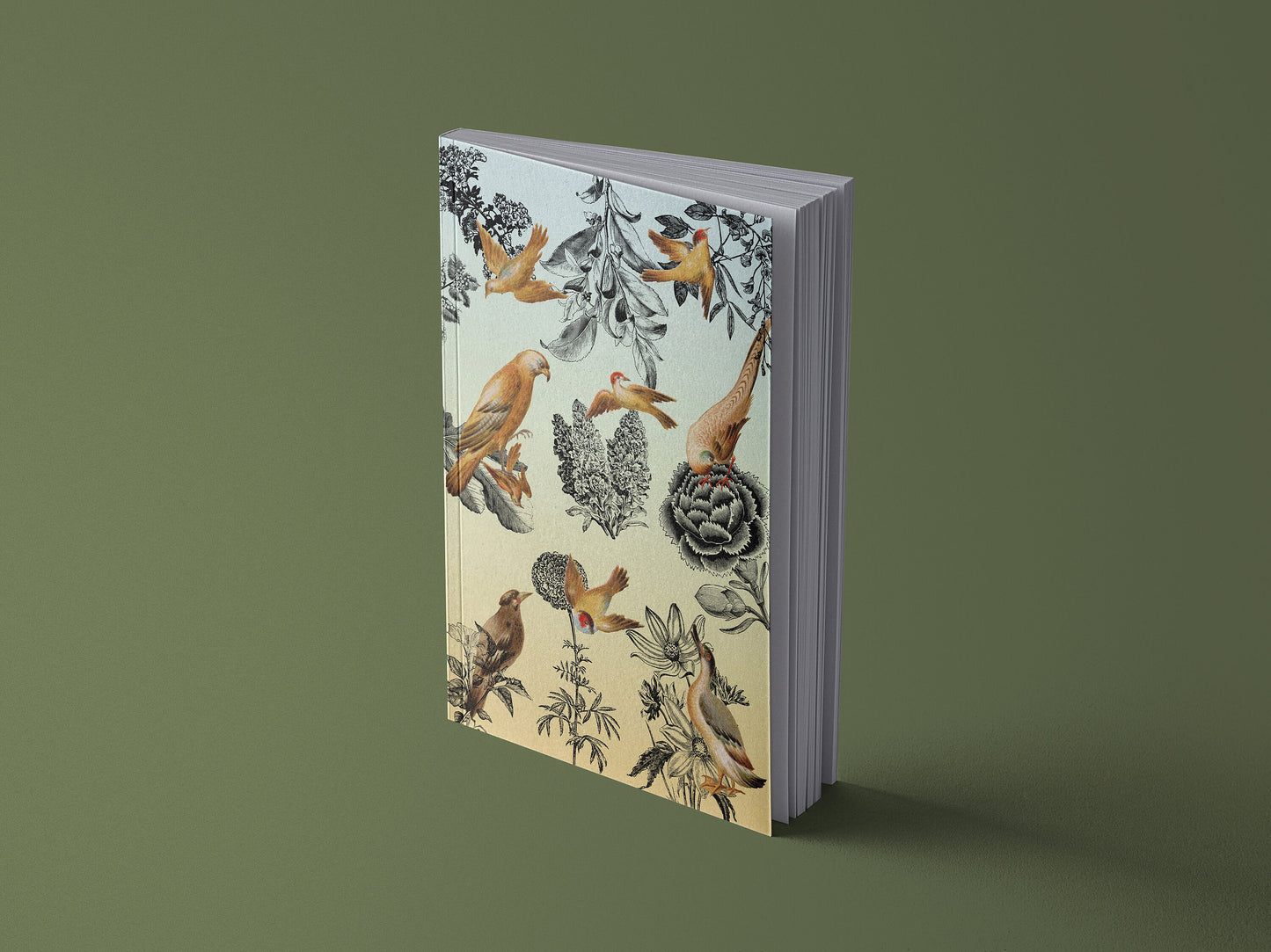 Notizbuch Vintage Botanik Schmetterlinge & Vögel | 13x20 cm