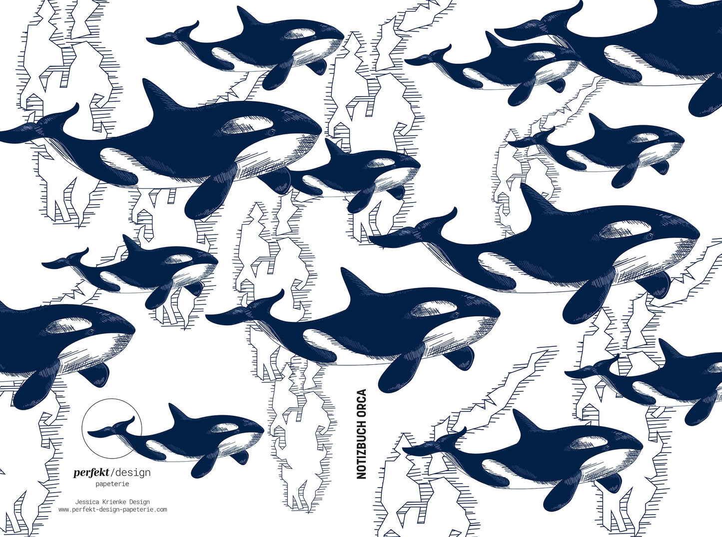 Notizbuch Vintage Orca Wale | 13x20 cm