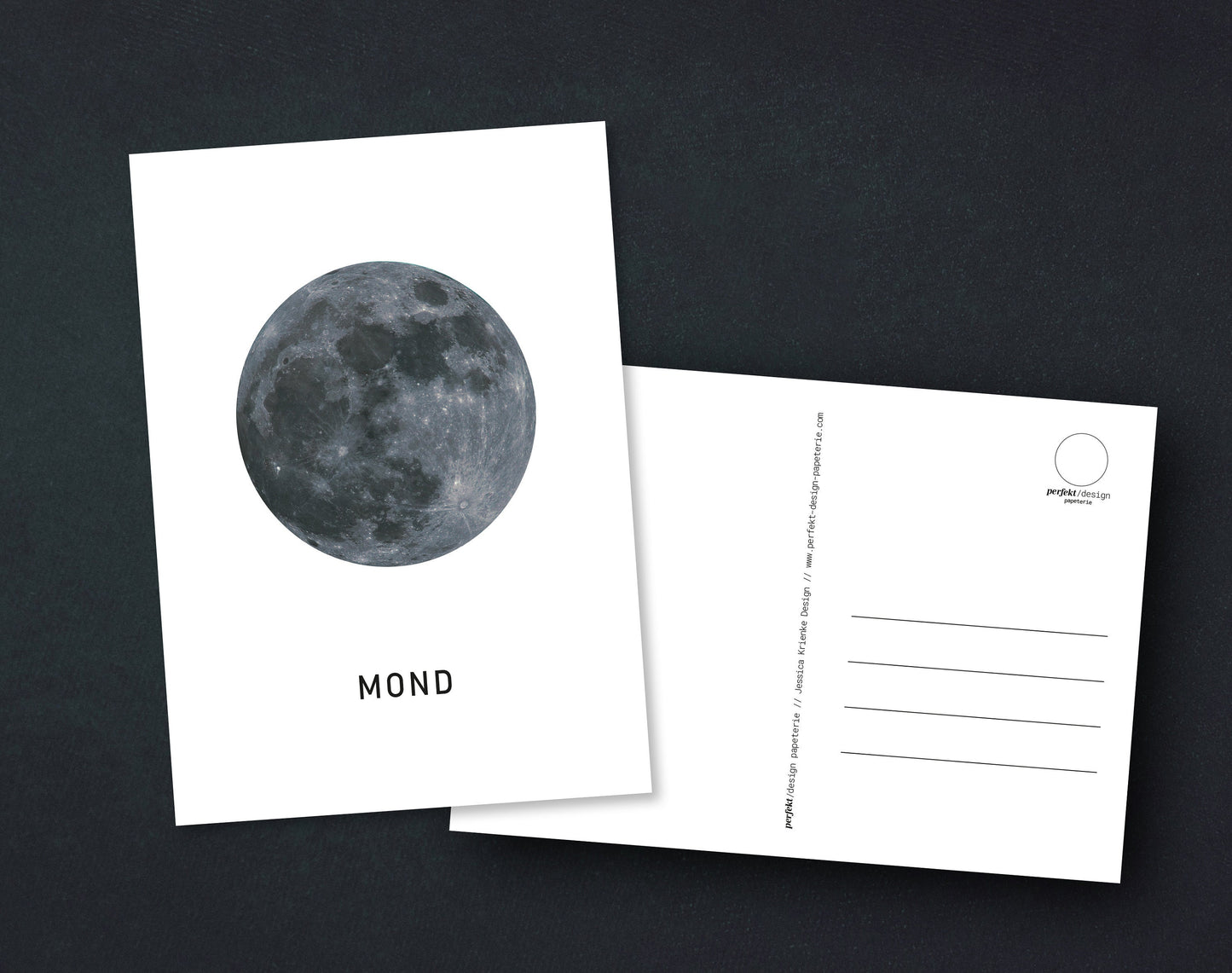 Postkarte  | Mond | Erde | weiß und minimalistisch | A6