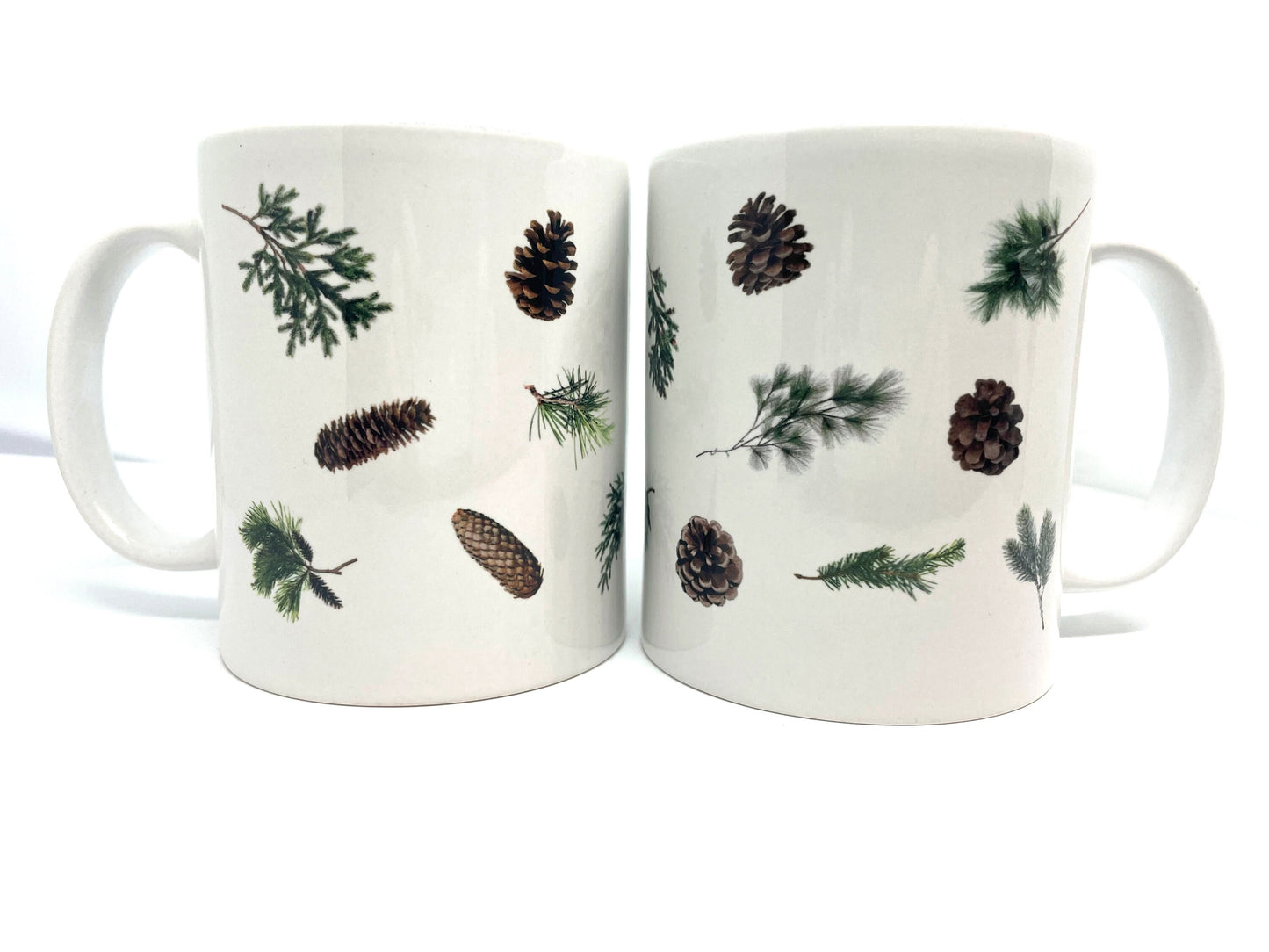 Keramik Tasse Zweige & Zapfen | 340 ml | minimalistisches Design