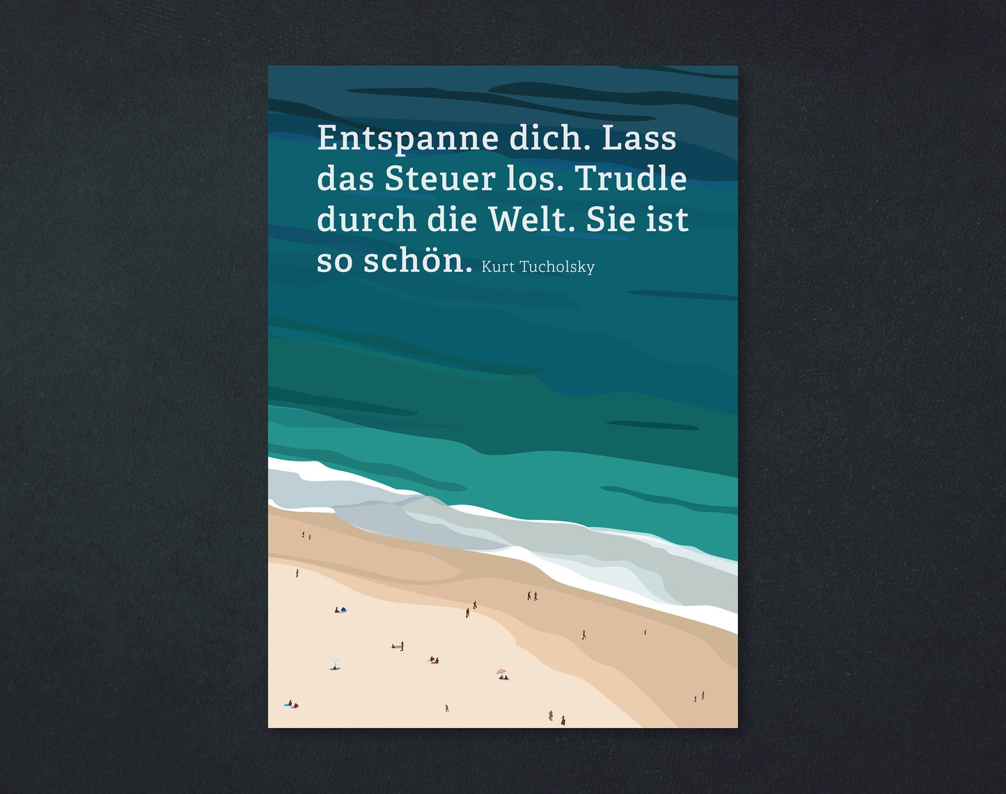 Postkarte | Sand Strand mit Spruch | Illustration | A6