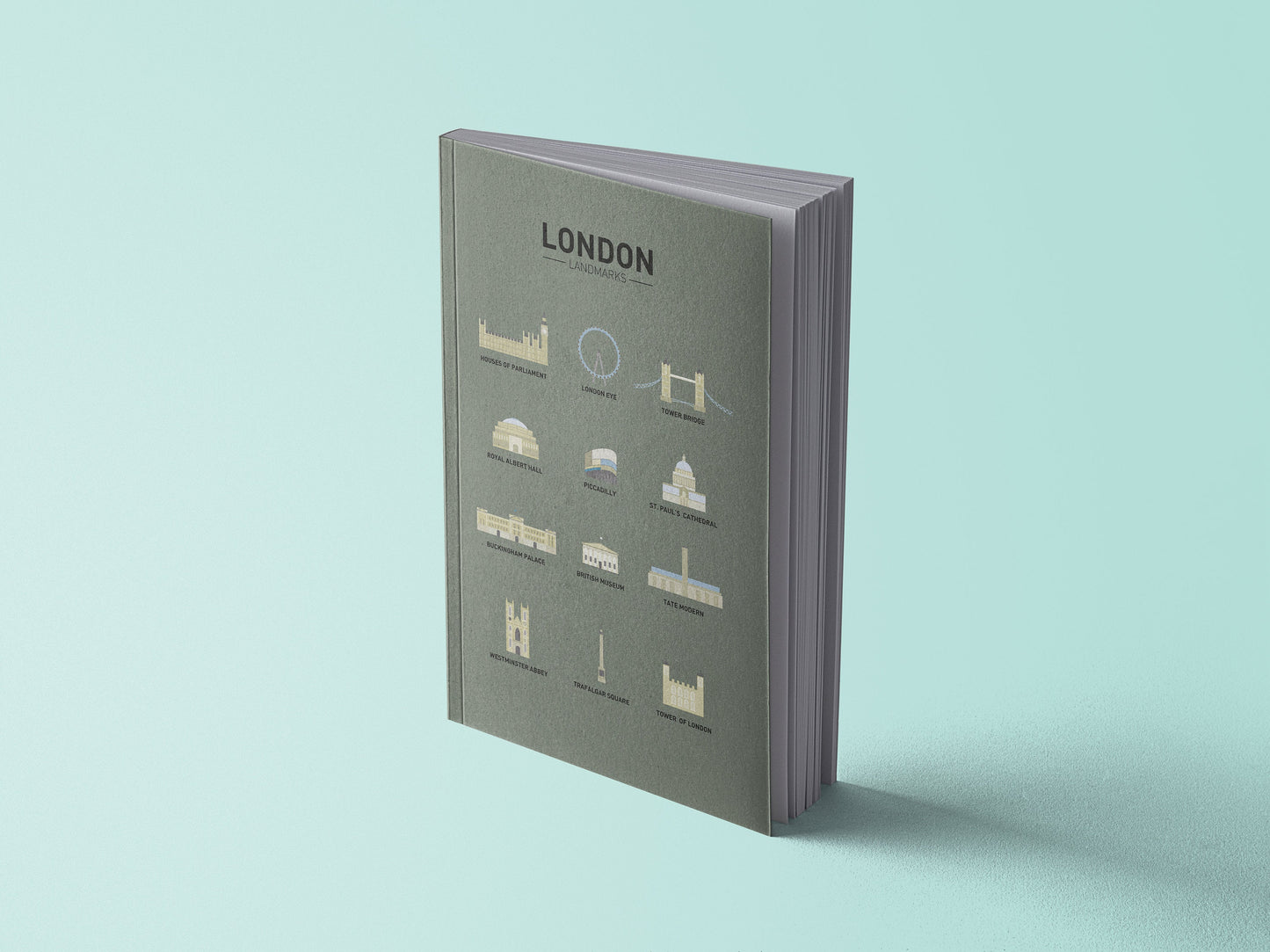 Notizbuch London | City Map | Sights | Line Art | Illustration | 13x20 cm